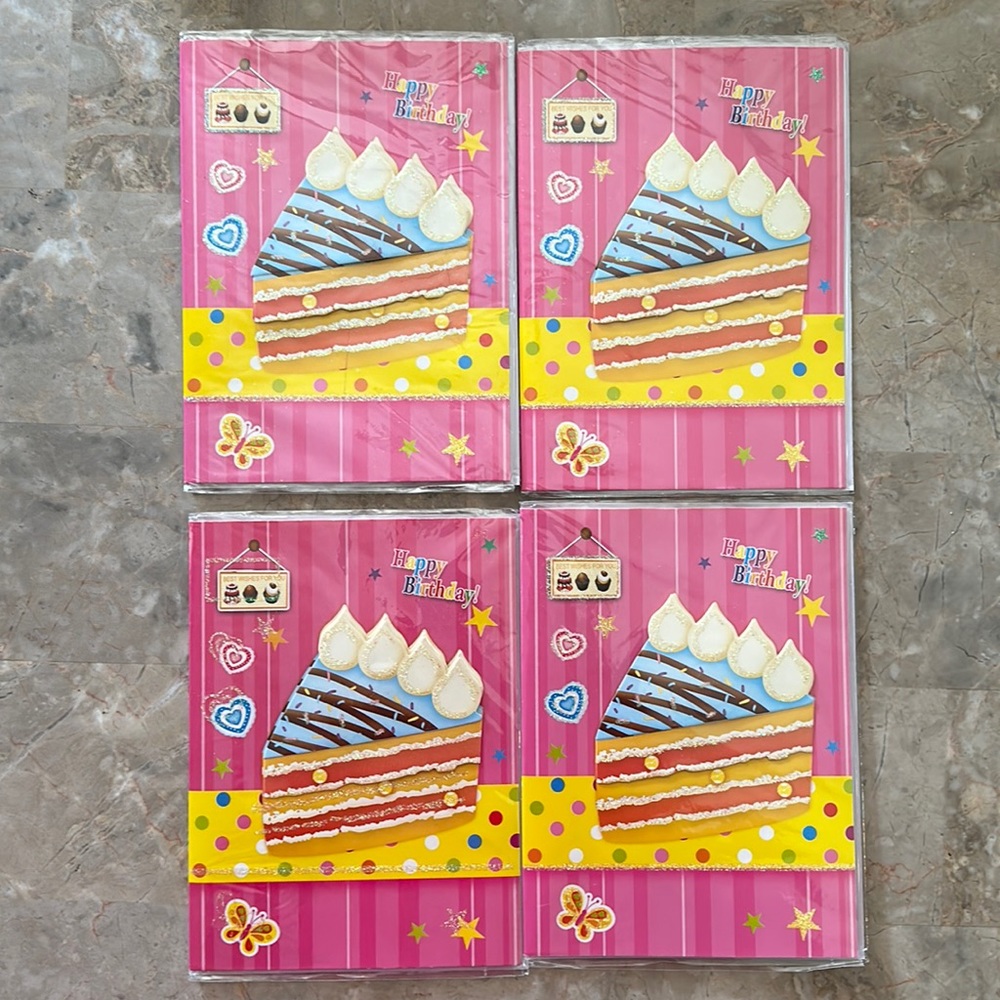 8 New Birthday Cards, gift card holder with envelope